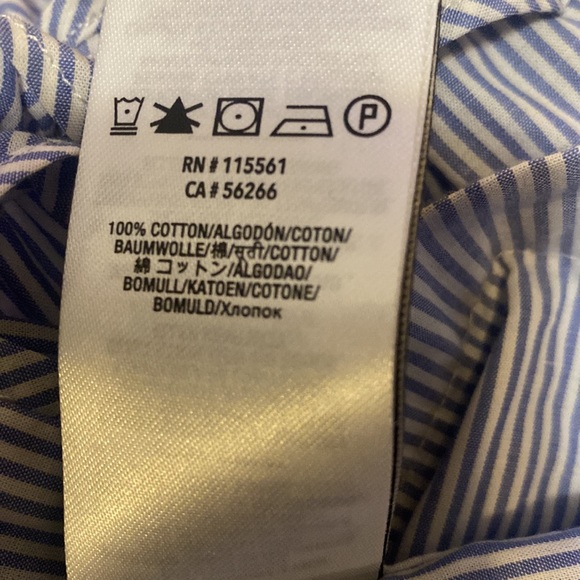 7 For All ManKind off shoulder Pin Stripe Short Sleeve Top - Picture 6 of 6